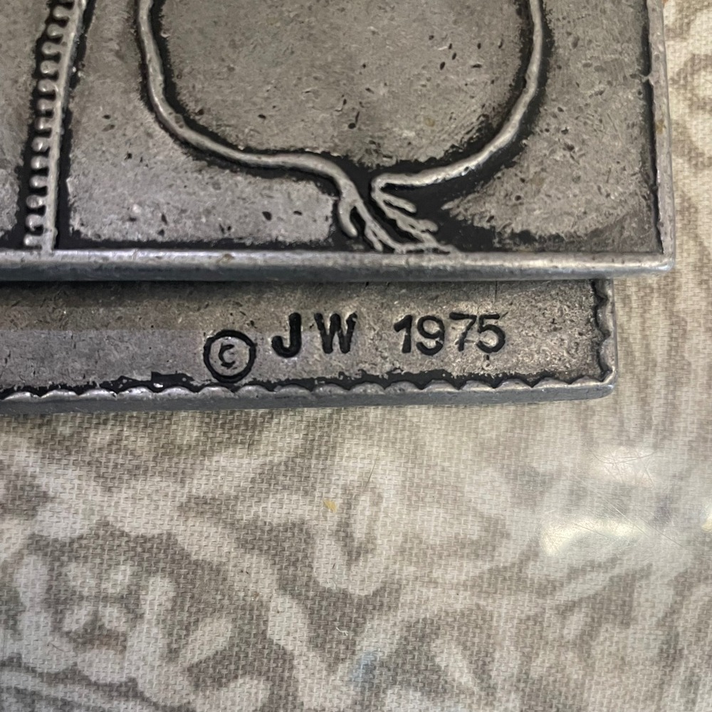 Vintage 1975 JW Pewter Recipe Book Cover Leather Bound Measurement Chart 10x6.5 - Picture 7 of 7